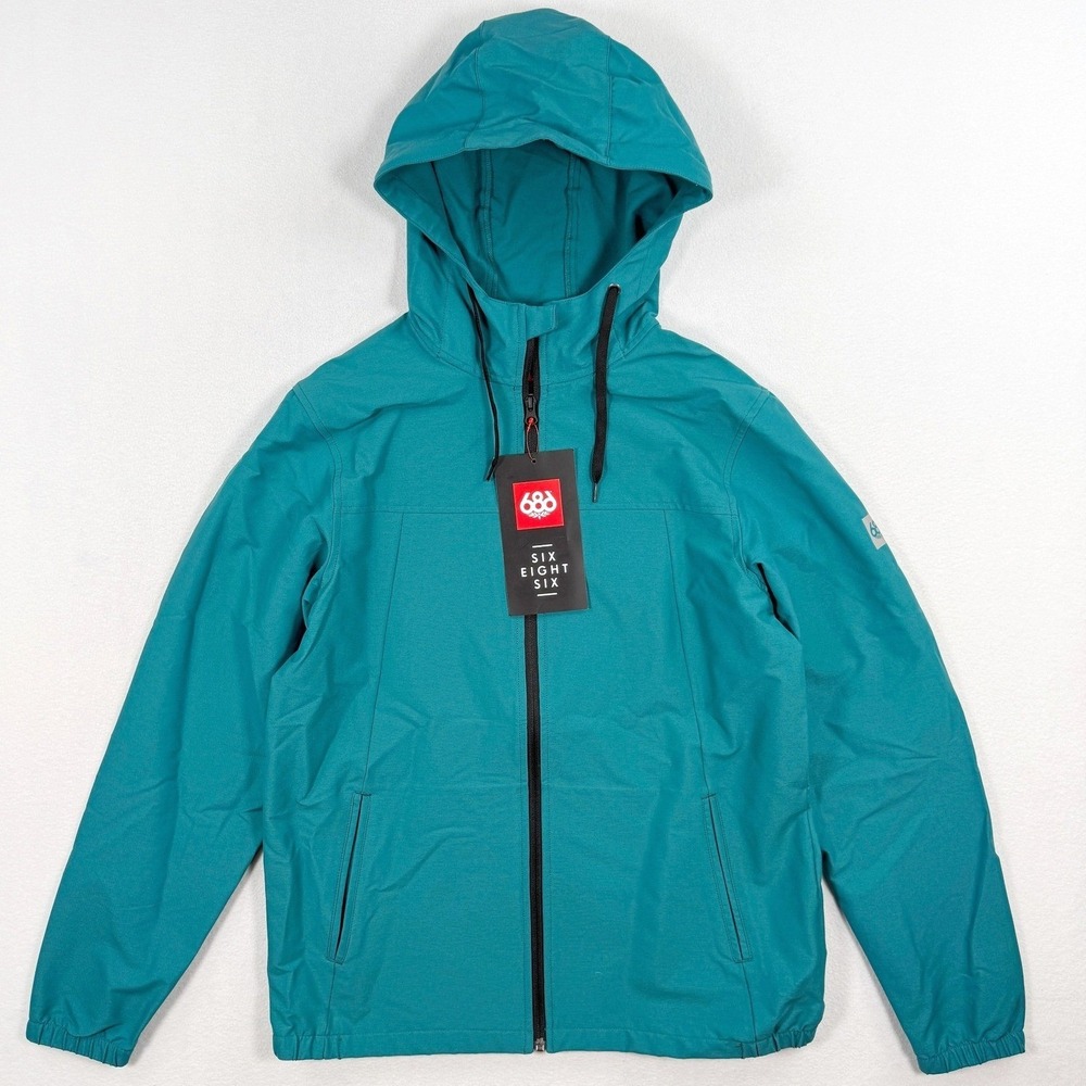 686 Unix Hooded Jacket Deep Lake Blue Size M Mens KCR915, NEW